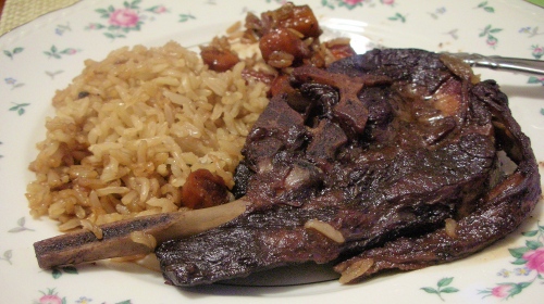 spoon lamb with brown rice