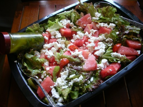salad with red leaf lettuce