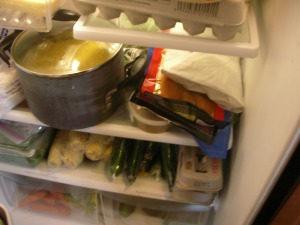 a very full fridge